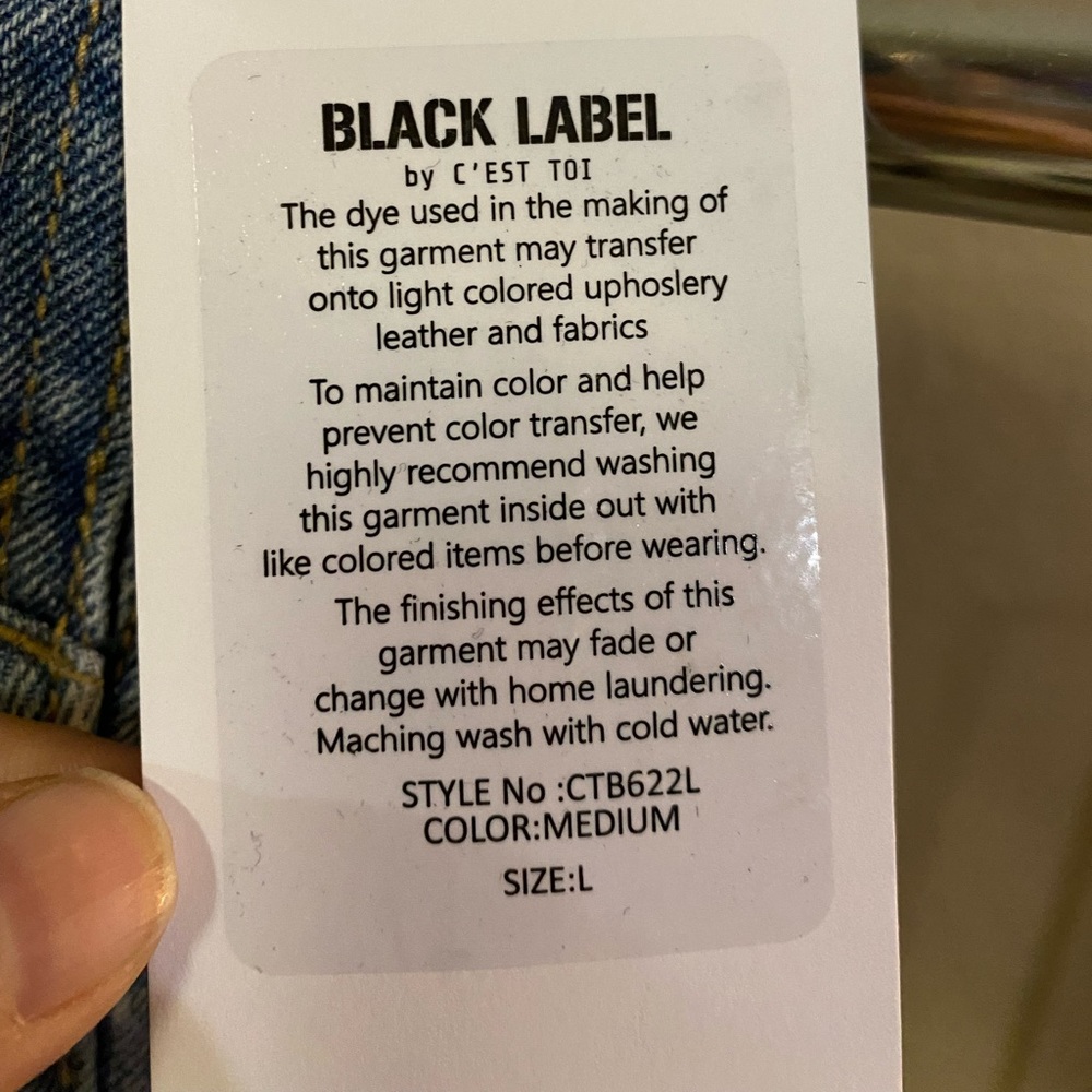Black Label Distressed Medium Wash Overalls - Picture 6 of 6